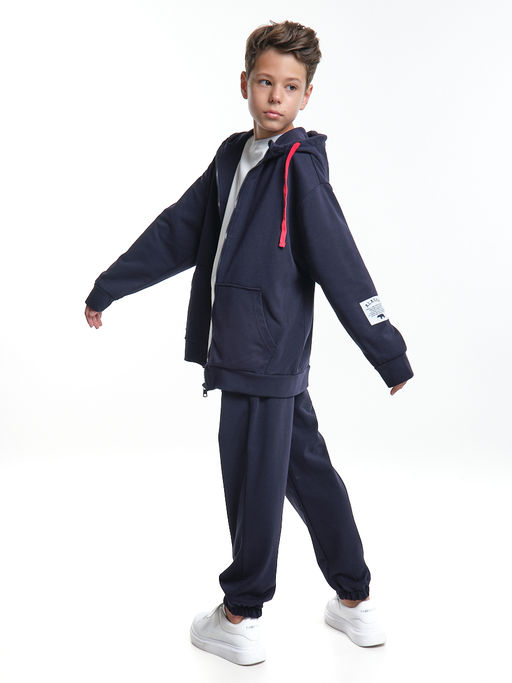 Спортивный костюм на молнии для мальчика подростка UD 8003 т.синий