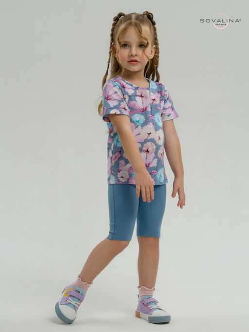 Костюм Актив лиловые одуванчики-деним - Sovalina фото 17