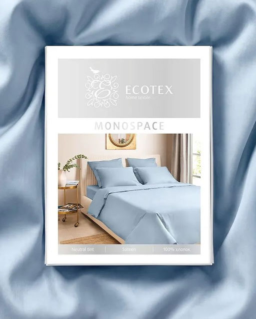 Постельное белье Моноспейс 2сп Max + 4 наволочки, серо-голубой - Ecotex фото 12