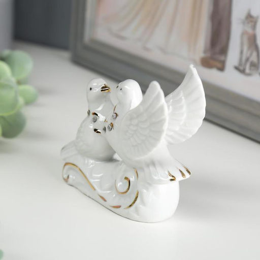 Сувенир "2 голубя воркуют" со стразами 3,5х9,7х8,5 см