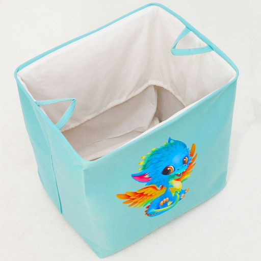 Корзина для хранения игрушек с затяжкой на веревке, 40?50?48 см, голубая - Школа талантов фото 8