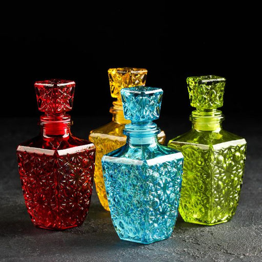 Штоф стеклянный Галерея. Снежинки, 140 мл, h=14 см, цвет МИКС - Simaland фото 2