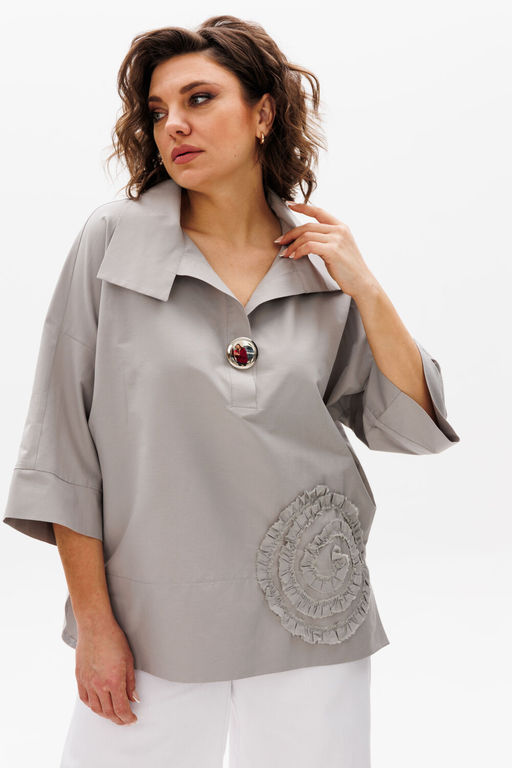 Рубашка Michel Chic 786 светло-серый  фото 4