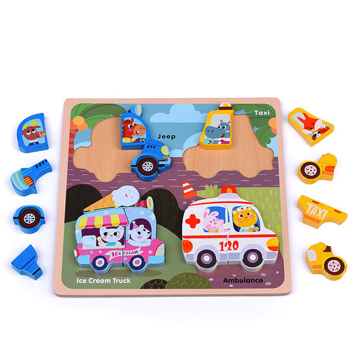 Пазл-вкладыш Транспорт для зверят - Щепочка фото 2