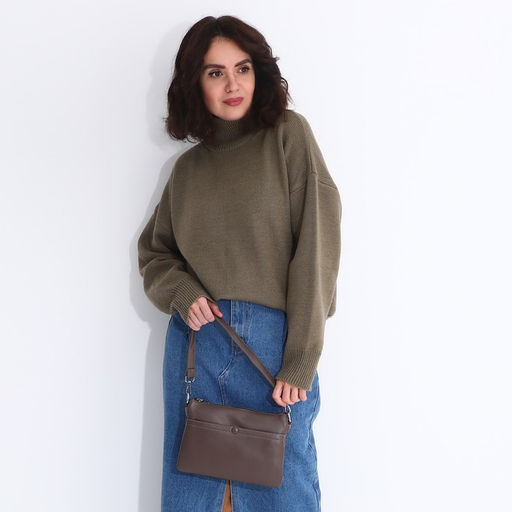 Сумка кросс-боди на молнии, цвет коричневый - Simaland фото 8