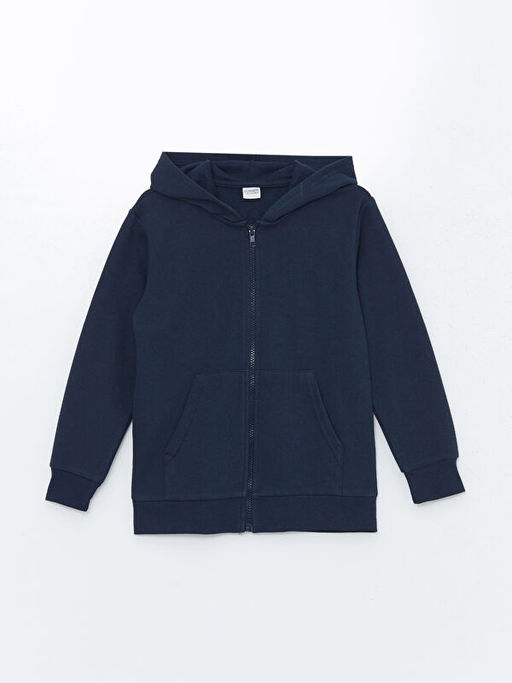 Kap??onlu Erkek ?ocuk Kal?n Fermuarl? Sweatshirt
