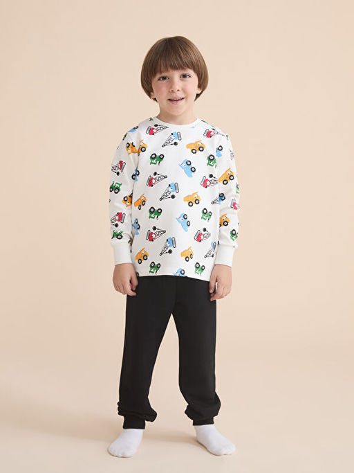 Bisiklet Yaka Erkek ?ocuk Pijama Tak?m?