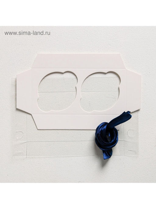 Цена за 5 шт. Коробка для капкейков, кондитерская упаковка, 2 ячейки «Настоящему мужчине», 16×8×10 см