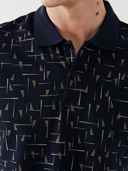 Polo Yaka K?sa Kollu Desenli Pike Erkek Ti??rt