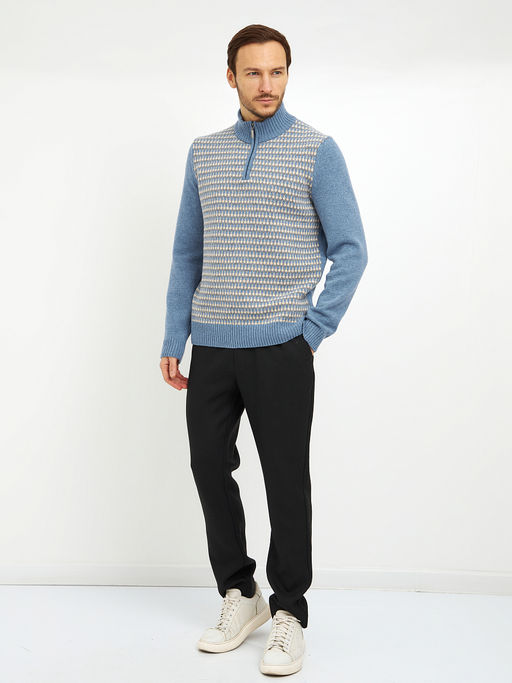 водолазка мужская в голубом цвете с узором - Glenfield фото 2