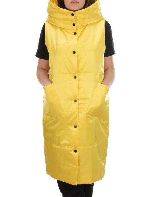 M006 YELLOW Жилет женский демисезонный (100 гр. синтепон) - Фабричный китай фото 2