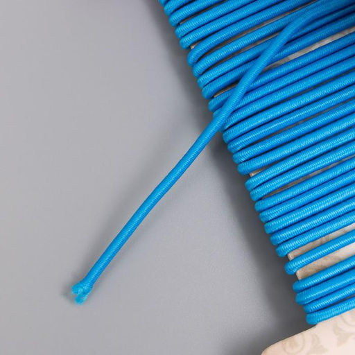 Тесьма декоративная резинка Синяя круглая намотка 4 м ширина 0,2 см - Арт узор фото 3