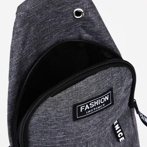 Сумка слинг мужская из текстиля, отверстие для наушников, цвет серый - Simaland фото 5