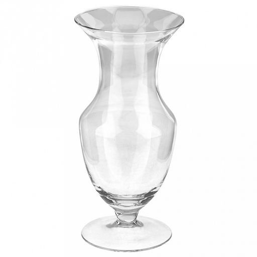 Ваза для цветов стеклянная "Атлантида" 0,8л, д11,5см, h26см, малая, на ножке (Россия)