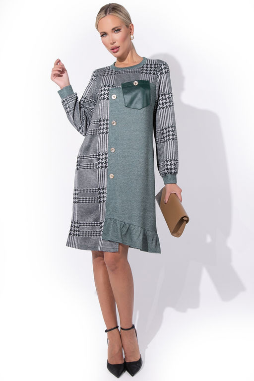 Платье Адель (клетка изумруд) - Эльза фото 3