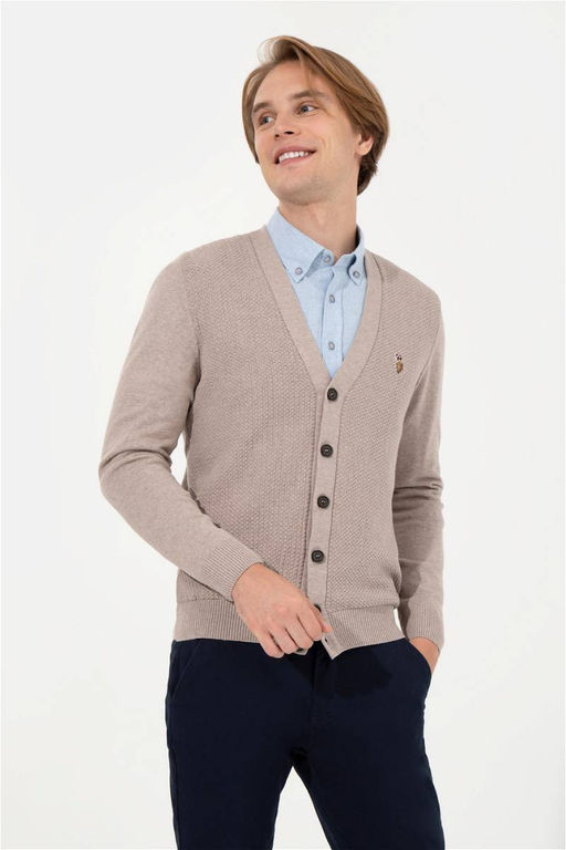 Мужской кардиган базового трикотажа из норки и меланжа Неожиданная скидка в корзине - U.s. polo assn фото 3