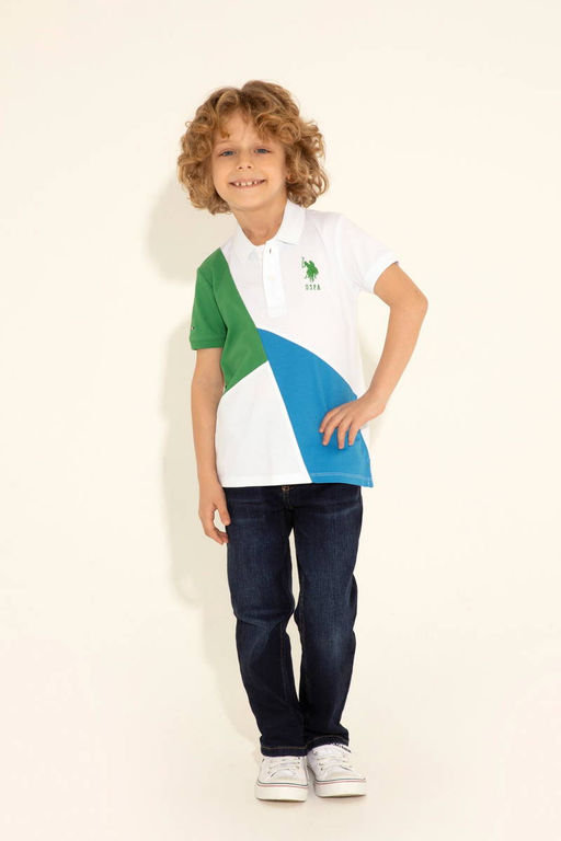 U. S. Polo Assn / Зеленая футболка с воротником-поло для мальчика - U.s. polo assn фото 2