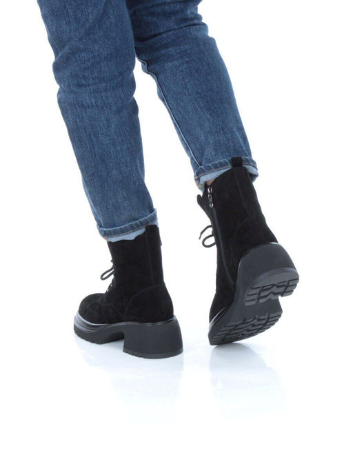 04-M3-H206 BLACK Ботинки зимние женские (натуральная замша, натуральный мех) - Фабричный китай фото 15