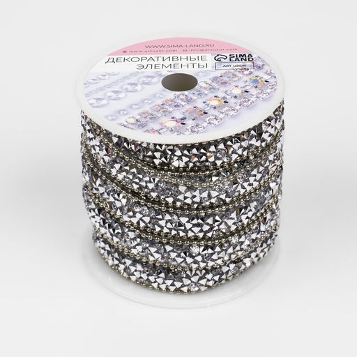 Стразы и бусины термоклеевые, 10 мм, 4.5±0.5 м, цвет серебряный
