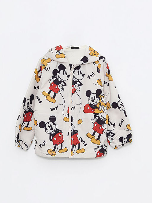 Kap??onlu Uzun Kol Mickey Mouse Bask?l? Erkek Bebek Mont - Waikiki фото 3
