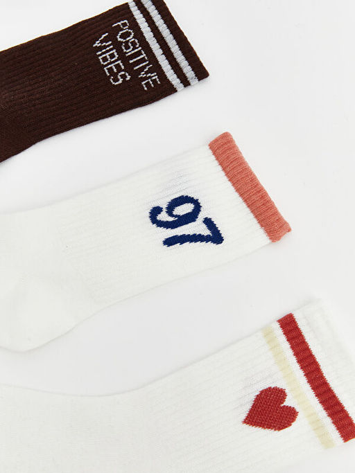 Desenli Kad?n Soket ?orap 3l?