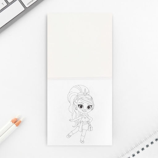 Цена за 2 шт. Подарочный набор блокнот-раскраска и восковые мелки «Самая милая»