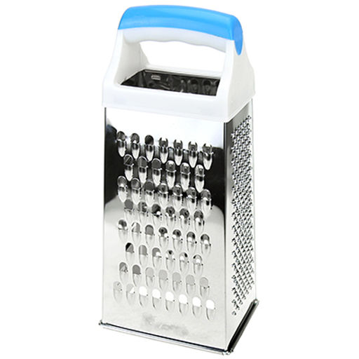 Терка из нержавеющей стали четырехгранная пластмассовая ручка 23см, основание 10х7,5см (Китай)