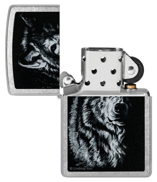 Зажигалка ZIPPO Линдси Киви Теневой волк | Lindsay Kivi Shadow Wolf Design 46149  фото 4