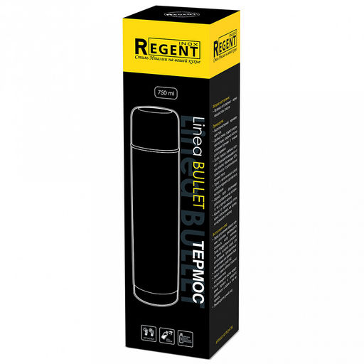 Термос из нержавеющей стали с узкой горловиной Bullet 0,75л, д7,5см, h29см, винтовая пробка из полипропилена, цветная коробка, Regent (Китай) - Домашняя мода фото 6