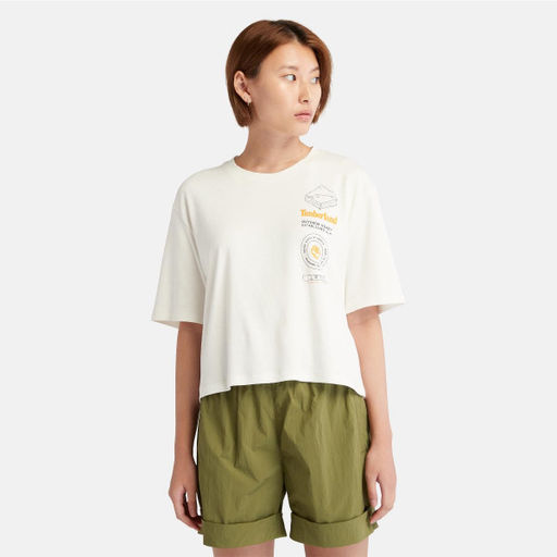 Женская футболка Timberland TIMBERF GRAPHIC TEE белая фото 4