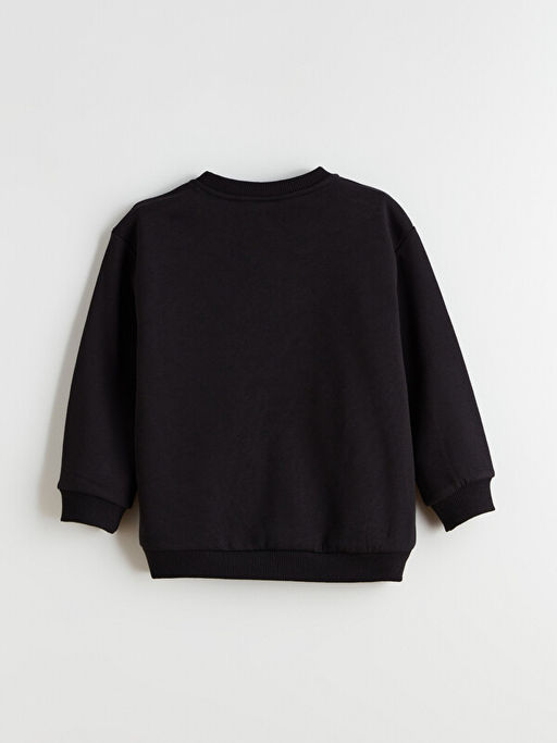 Regular Fit Bask?l? Erkek ?ocuk Sweatshirt