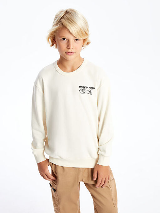 Bisiklet Yaka Erkek ?ocuk Sweatshirt - Waikiki фото 3