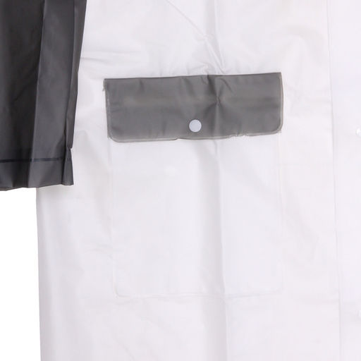 Дождевик-плащ "Уральский" с капюшоном и завязками, на кнопках, увеличенный 140 Мкрн 115*65см бело-серый ДоброСад