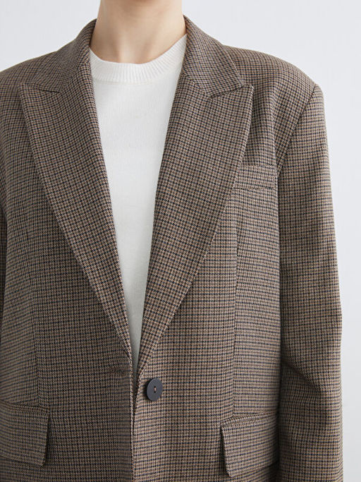 Kazaya?? Desenli Kad?n Blazer Ceket