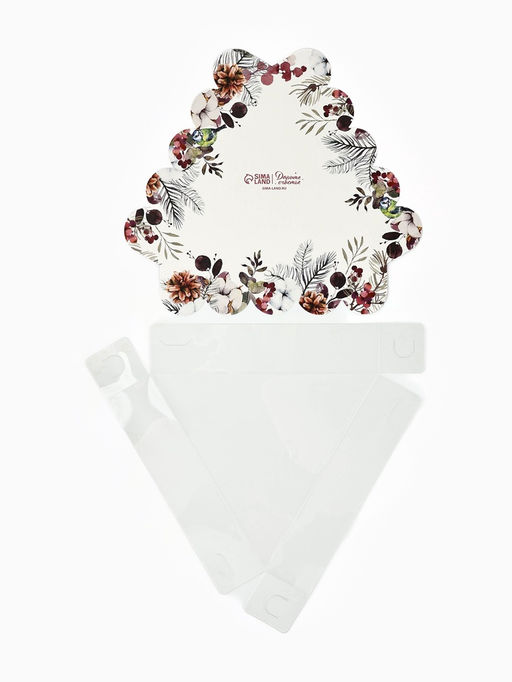 Цена за 5 шт. Коробка для кондитерских изделий новогодняя с пластиковой крышкой «С Новым годом», 18×18×4 см