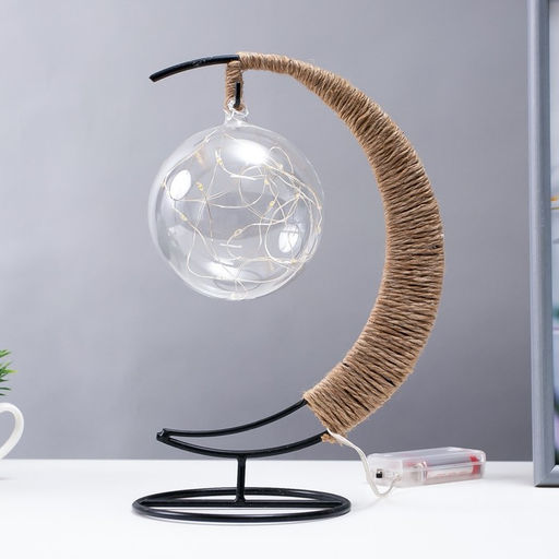 Фигурка световая RISALUX «Луна», LED-ночник, USB, чёрный, 24×10×29 см