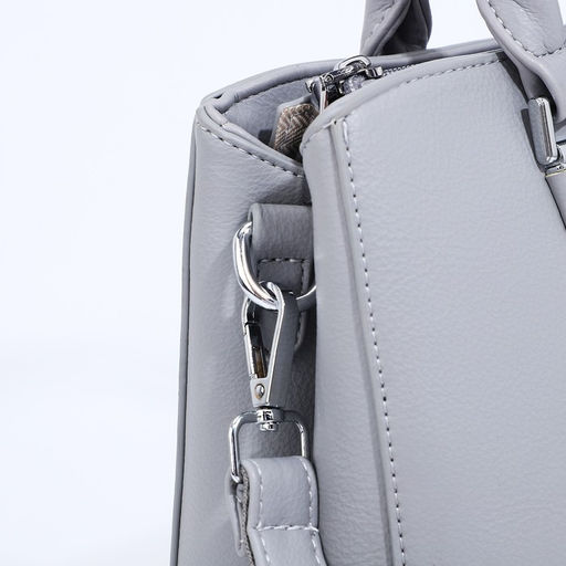 Сумка тоут на молнии, наружный карман, длинный ремень, цвет серый - Simaland фото 5