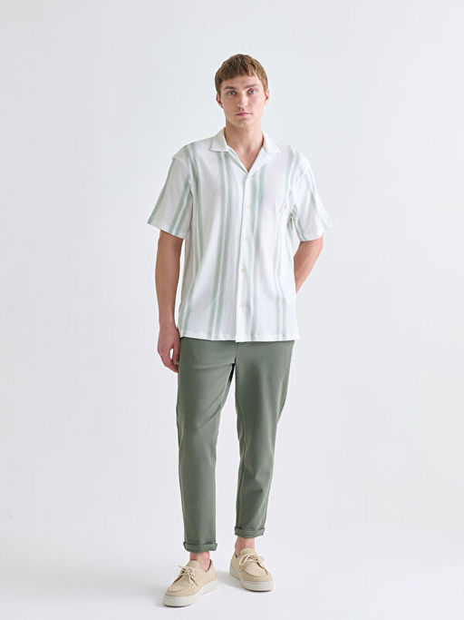 Regular Fit K?sa Kollu ?izgili Arm?rl? Erkek G?mlek