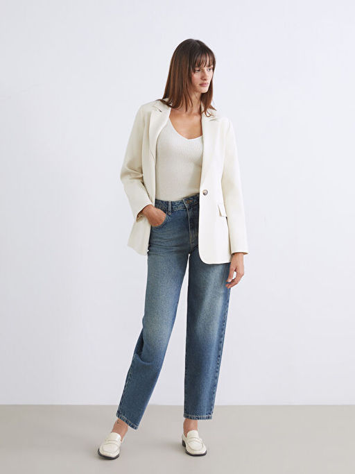 Krep Kad?n Blazer Ceket
