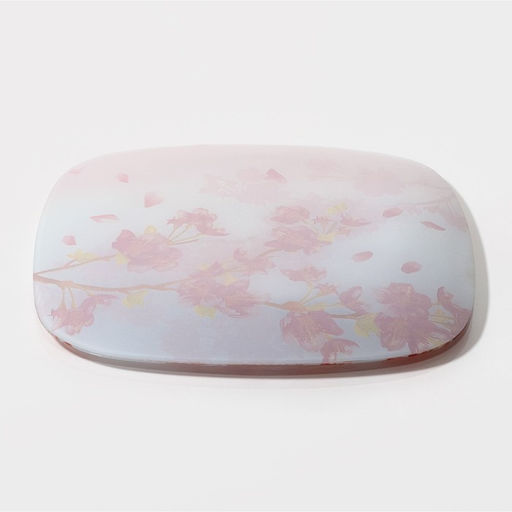 Тарелка Доляна «Сакура», 25×25 см, стекло, розовая