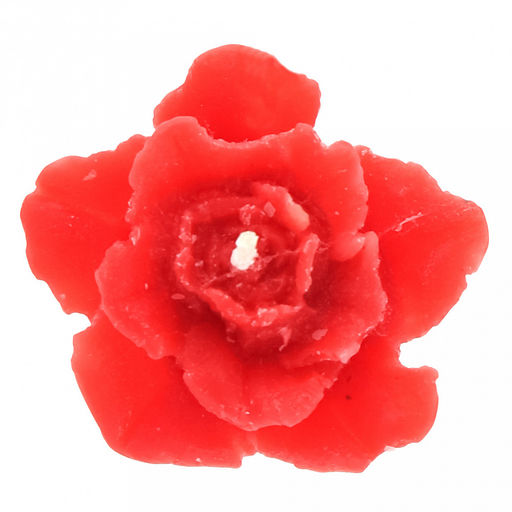 Свеча "Роза" д5см, h3,5см, красный, время горения 2 часа (Россия)