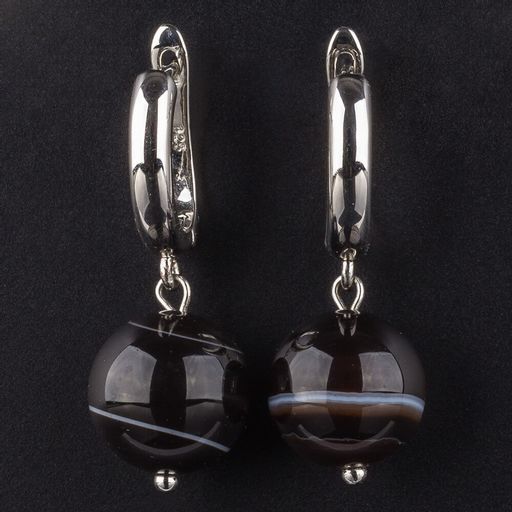 Серьги из полосатого Агата