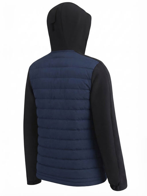 Куртка мужская гибридная стёганая с капюшоном с графеновой подкладкой синего цвета 9627_1S