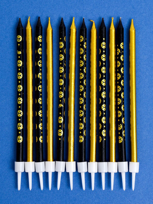 Свечи для торта Дискотека, 12 шт., золотой и черный - Страна карнавалия фото 2