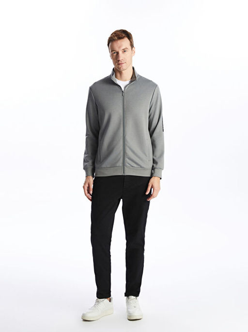 Dik Yaka Erkek Sweatshirt