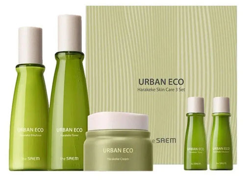 Набор увлажняющих средств с экстрактом новозеландского льна THE SAEM Urban Eco Harakeke Skin Care 3 Set, 60ml+180ml+140ml+20ml+20ml