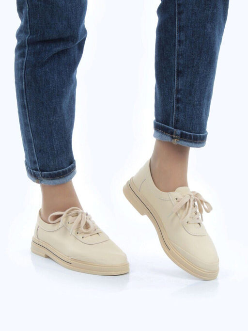 03-PDXL 95-3 BEIGE Полуботинки спортивные женские (натуральная кожа)