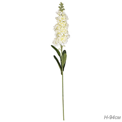 Цветок искусственный Дельфиниум 22 цветка белый 94 см / A56 /уп 50/500/ - Галеонтрейд фото 5