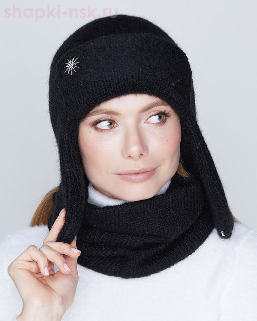 1015 WH Ушанка женская (56-58)