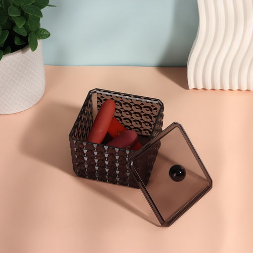 Органайзер для хранения «Black Secret», с крышкой, 9.5×9.5×7 см, чёрный